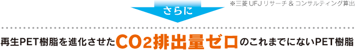 再生PET樹脂を進化させたCO2排出量ゼロのこれまでにないPET樹脂